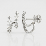 wide frame cage natural diamond stud earrings in 14k gold white gold