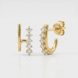 classic cage natural diamond stud earrings in 14k gold