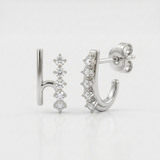 classic cage natural diamond stud earrings in 14k gold white gold
