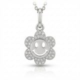 smiley face natural diamond charm in 14k gold white gold
