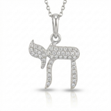 chai natural diamond necklace charm in 14k gold white gold