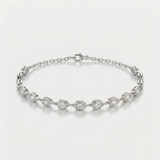 round bezel natural diamond station bracelet in 14k gold white gold