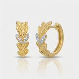 sand finish natural diamond earrings in 14k gold