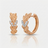 sand finish natural diamond earrings in 14k gold rose gold