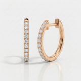 classic natural diamond huggie earrings in 14k gold rose gold