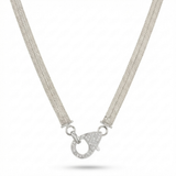 mesh chain pave clasp natural diamond necklace in 14k gold white gold