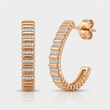modern natural diamond earrings medium in 14k gold rose gold
