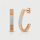 classic natural diamond earrings medium in 14k gold rose gold