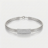pave bar omega natural diamond bracelet in 14k gold white gold