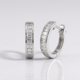 baguette natural diamond hoop earrings in 14k gold white gold