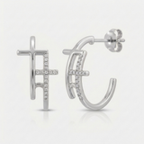 caged lobe natural diamond stud earrings in 14k gold white gold