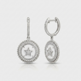 sapphire star natural diamond stud earrings in 14k gold white gold