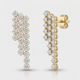 crown prong tennis natural diamond earrings medium in 14k gold