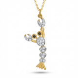 lobster motif natural diamond pendant necklace in 14k gold