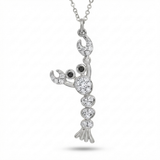 lobster motif natural diamond pendant necklace in 14k gold white gold