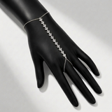 marquise and round natural diamond station hand chain in 14k gold white gold