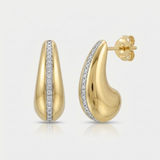 pave twisted natural diamond earrings slim in 14k gold