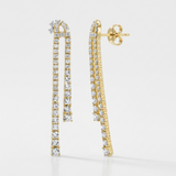 bow natural diamond stud earrings in 14k gold