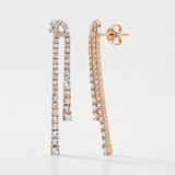 bow natural diamond stud earrings in 14k gold rose gold