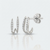 mini cage natural diamond stud earrings in 14k gold white gold