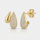 slim cage natural diamond stud earrings in 14k gold