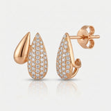 slim cage natural diamond stud earrings in 14k gold rose gold