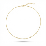 station skinny omega natural diamond necklace in 14k gold