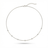 station skinny omega natural diamond necklace in 14k gold white gold
