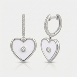sapphire heart drop natural diamond huggie earrings in 14k gold white gold