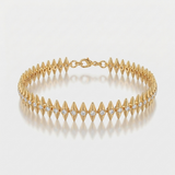 spike pattern natural diamond bracelet in 14k gold
