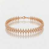 spike pattern natural diamond bracelet in 14k gold rose gold