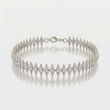 spike pattern natural diamond bracelet in 14k gold white gold