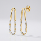 organic shape natural diamond earrings in 14k gold