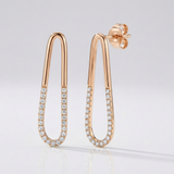 organic shape natural diamond earrings in 14k gold rose gold