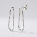 organic shape natural diamond earrings in 14k gold white gold