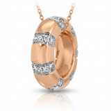 classic rondelle natural diamond charm in 14k gold rose gold