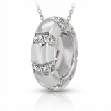 classic rondelle natural diamond charm in 14k gold white gold