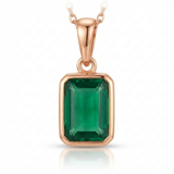 green agate necklace charm in 14k gold rose gold