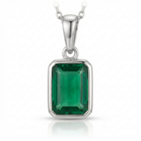 green agate necklace charm in 14k gold white gold