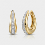 twisted pave natural diamond huggie earrings light in 14k gold