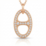 mariner link natural diamond charm in 14k gold rose gold