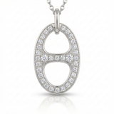 mariner link natural diamond charm in 14k gold white gold