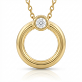 circle natural diamond charm in 14k gold