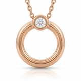 circle natural diamond charm in 14k gold rose gold