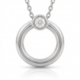 circle natural diamond charm in 14k gold white gold