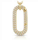 push lock natural diamond necklace charm classic in 14k gold
