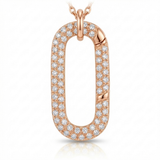 push lock natural diamond necklace charm classic in 14k gold rose gold