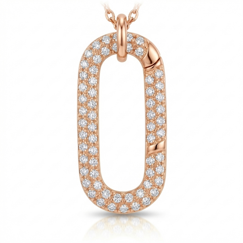 14K Gold Push Lock Natural Diamond Necklace Charm Classic – ZUMA DIAMONDS