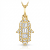 hamsa natural diamond charm in 14k gold