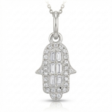 hamsa natural diamond charm in 14k gold white gold